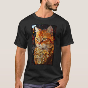T-shirt Chat Orange Vitrail