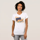 T-shirt Chat ordinateur couché mignon (Devant entier)