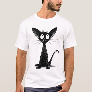 T-shirt Chat oriental noir drôle