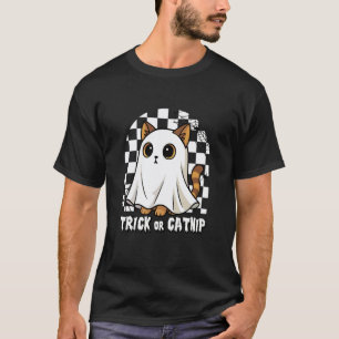 T-shirt Chat ou friandise Grumpy Ghost Cat Funny Halloween