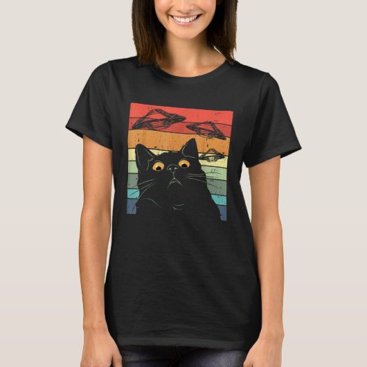 T-shirt Chat OVNI Alien (Devant)