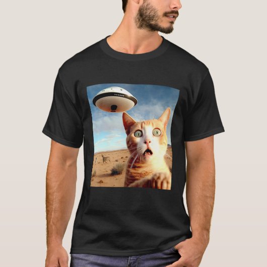 T-shirt Chat OVNI Alien 2 (Devant)