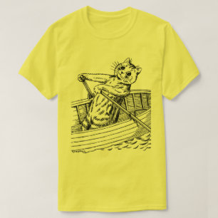 T-shirt Chat pagaie le bateau, Louis Wain
