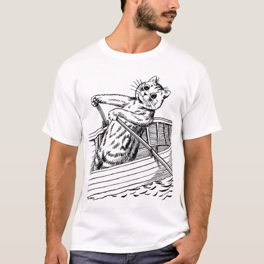 T-shirt Chat pagaie le bateau, Louis Wain (Devant)