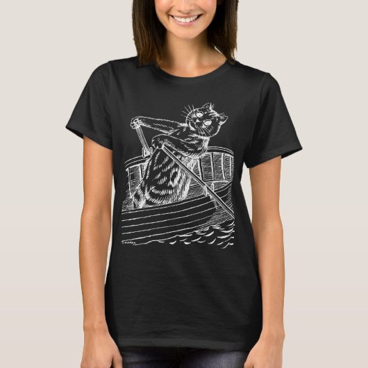 T-shirt Chat pagaie le bateau, Louis Wain (Devant)
