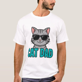 T-shirt Chat Papa Chat Tabby Lunettes de Soleil