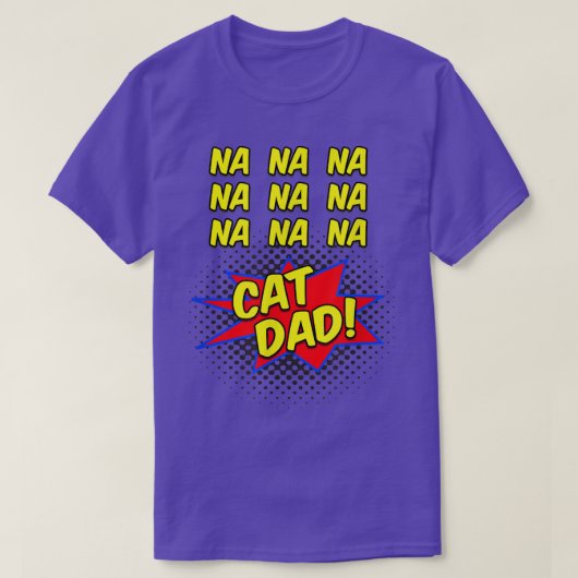 T-shirt Chat Papa Comic Drôle pour les Pères des Chats  (Design devant)