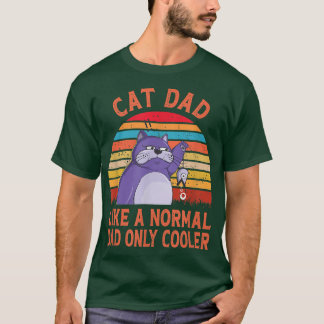 T-shirt Chat Papa Comme Un Papa Normal Seulement Cool Drôl
