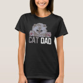 T-shirt Chat Papa Daddy Kitty Propriétaires Fourrure Paren (Devant)