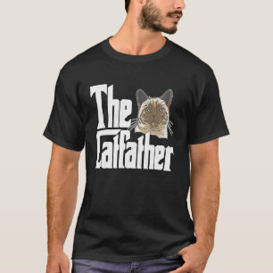 T-shirt Chat Papa Le Catfather Cute Siamese Chat Père Kitt