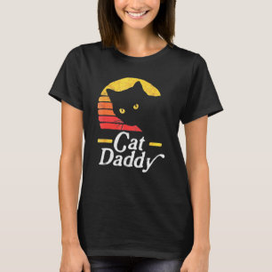 T-shirt Chat Papa Vintage 80 Chat Retro Distressed