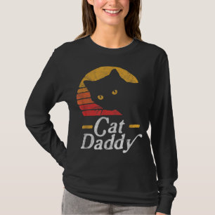 T-shirt Chat Papa Vintage 80 Style Chat Rétro Disques