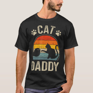T-shirt Chat Papa Vintage Avec Des Couleurs Rétro Pour Les