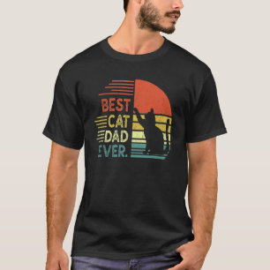 T-shirt Chat Papa Vintage Check de Poing Meilleur Papa Cha