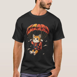 T-shirt Chat parachutiste en parachutisme