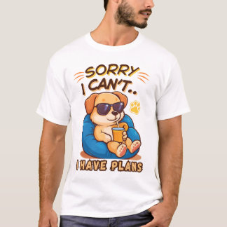 T-shirt Chat Paresseux Drôle – Désolé, Je Ne Peux Pas, J'a