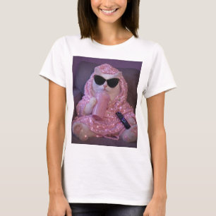 T-shirt Chat paresseux glamour avec lunettes de soleil