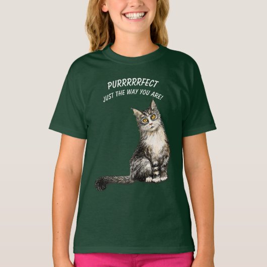 T-shirt chat parfait (Devant)