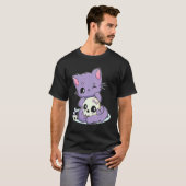 T-shirt Chat Pastel Goth Avec Objet Magique Pour Witchcore (Devant entier)