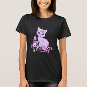 T-shirt Chat Pastel Goth Créatif Chat Wicca Créepy Aesthe