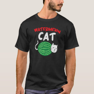 T-shirt Chat Pastèque Bonjour Vacances d'Été Fruit Tropica