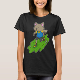 T-shirt Chat Patinage en ligne Patins à rouleaux