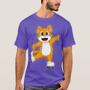 T-shirt Chat Patinage en ligne Patins à rouleaux
