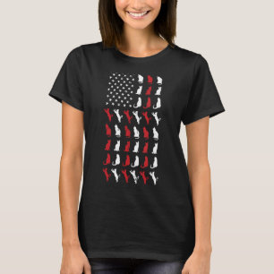 T-shirt Chat patriotique 4 juillet Drapeau Vintage américa