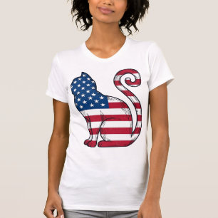 T-shirt Chat patriotique gravure vintage vecteur conceptio
