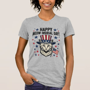 T-shirt Chat patriotique Meow-morial Day Conception vector