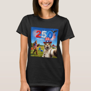 T-shirt Chat Patriotique Selfie Bigfoot 250e Anniversaire