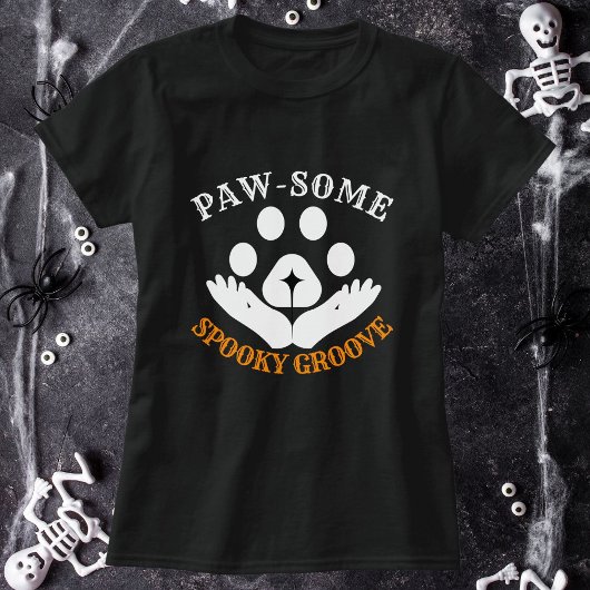 T-shirt Chat Paw Éffrayant Groove Moderne Personnaliser Ha