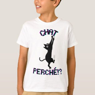 T-shirt * Chat perché – Quand le chat grimpe au mur" funny
