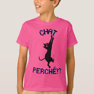 T-shirt * Chat perché – Quand le chat grimpe au mur" funny