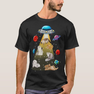 T-shirt Chat Persan Alien Abduction Galaxie Chat UFO