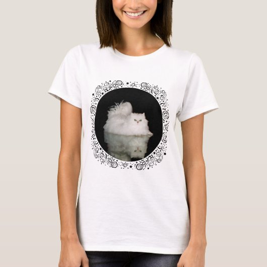 T-shirt Chat Persan aux Yeux Vert Jade (Devant)