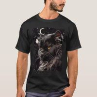 Chat Persan Croissant de Lune Et Étoiles