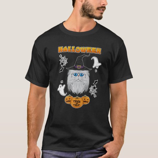 T-shirt Chat Persan I Joyeux Halloween (Devant)