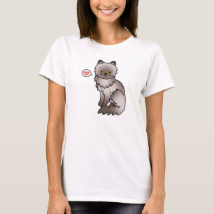 T-shirt Chat persan lilas amour