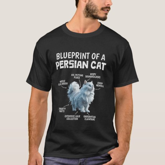 T-shirt Chat Persan PLAN D'UN CHAT PERSAN Drôle de Chat D (Devant)