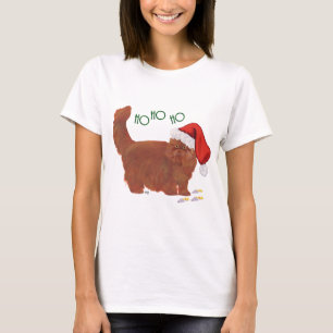 T-shirt Chat Persan roux à poil long à Noël