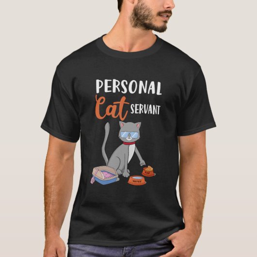 T-shirt Chat personnel serviteur de chat (Devant)