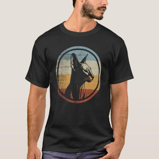 T-shirt Chat Peterbald de style rétro (Devant)