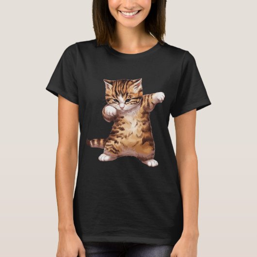 T-shirt Chat Petit Chat Drôle Cool Danse Kitty (Devant)
