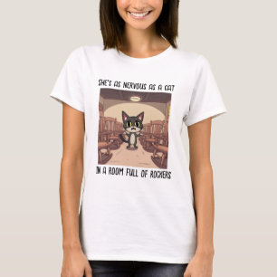 T-shirt Chat Peur Dans La Chambre Plein De Chaises Rocheus