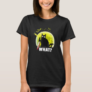 T-shirt Chat Pew Madafaka Chat Noir Lune Halloween Vintage