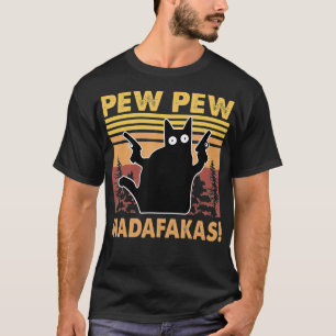 T-shirt Chat Pew Pew Madafakas Vintage Amateurs de Chats F