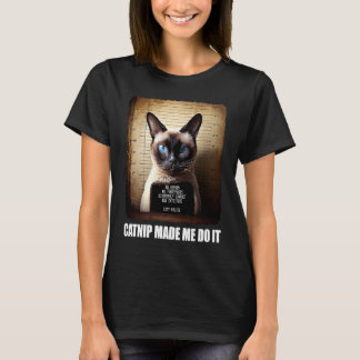 T-shirt Chat Photo D'identité L'herbe à Chat M'a Fait Fai