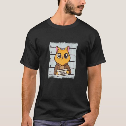 T-shirt Chat Photo D'identité Prison (Devant)