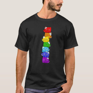 T-shirt Chat Pile Arc-en-ciel Fierté Gay Mignon LGBT Anima